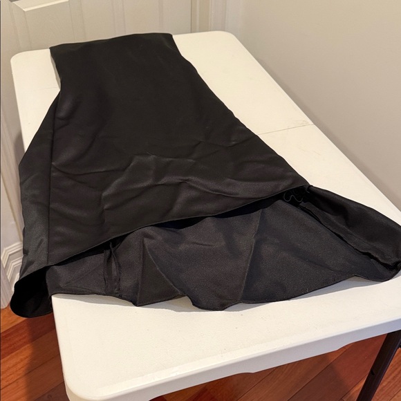 Dessy Collection Black Maxi Dress  bustled train floral beaded rhinestone Size 0 - Picture 8 of 16